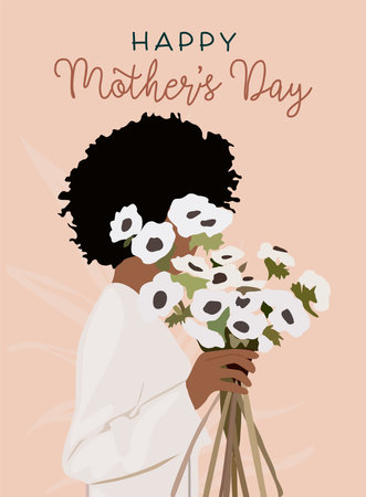 Happy Mother day greeting card vector template.のイラスト素材