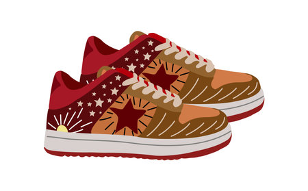 Fashion sneakers Modern shoes vector on white.のイラスト素材