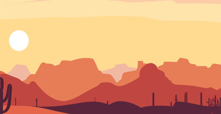 Wil West Desert abstract art vector background.のイラスト素材