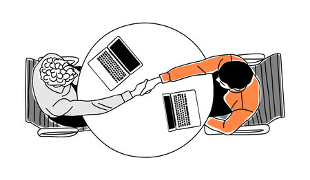 Business meeting concept top view illustration.のイラスト素材