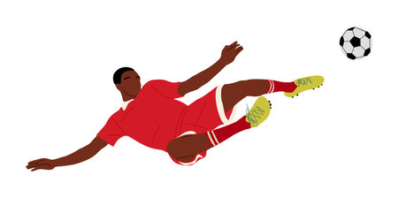 Black Soccer player, sports man football player.のイラスト素材