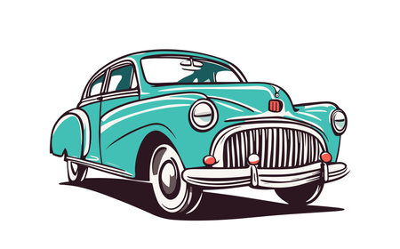 Stylish abstract retro car vector art illustrationのイラスト素材