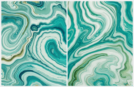 Set of Modern emerald green marble background.のイラスト素材