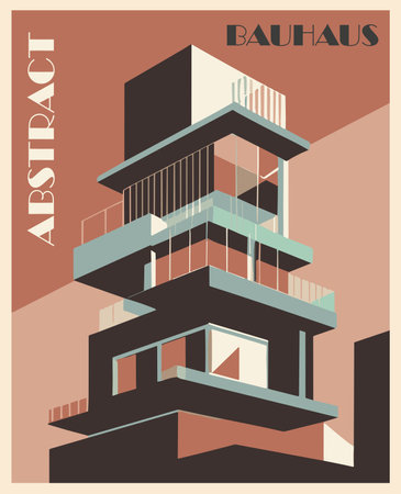 Modern Abstract Bauhaus style vector art poster.のイラスト素材