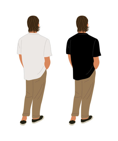 Stylish man wearing street fashion outfit isolatedのイラスト素材