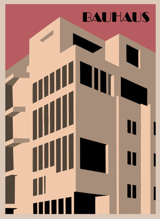 Modern Abstract Bauhaus style vector art poster.のイラスト素材