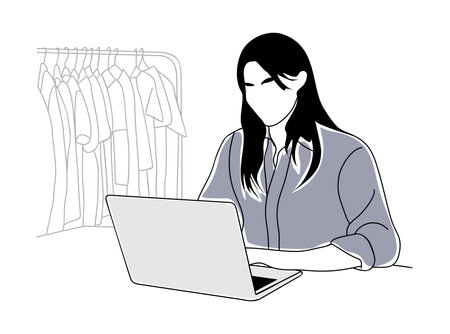Young woman fashion online retail store owner.のイラスト素材