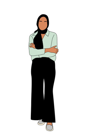 Muslim business woman in casual clothes and hijabのイラスト素材
