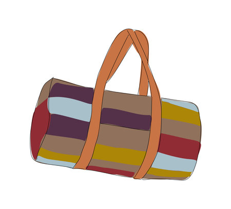 Colorful flat vector illustration of duffle bagのイラスト素材