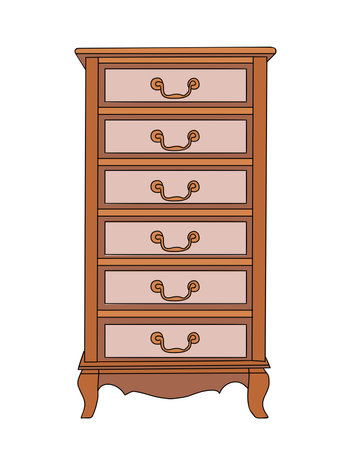 Antique cabinet, sideboard or chest of drawers .のイラスト素材