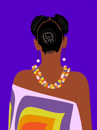 Gorgeous girl in ethnic clothes and afro hairstyleのイラスト素材