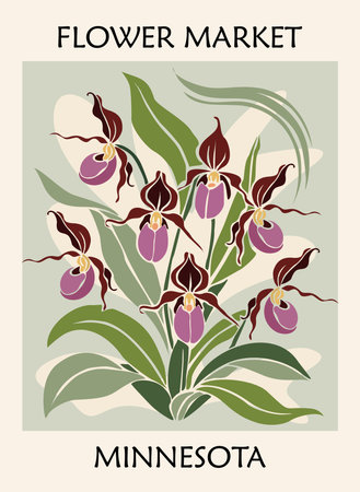 Abstract Flower Market Minnesota poster vector artのイラスト素材