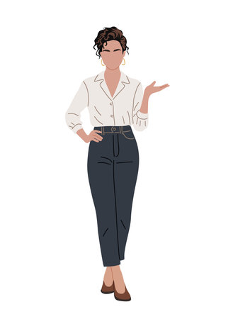 A Professional woman in business casual attireのイラスト素材