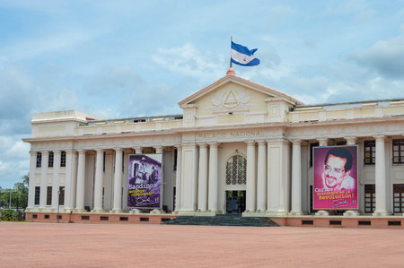 Managua, Nicaragua - August 11, 2015: National Palace building in Managua, Nicaragua. Central Americaのeditorial素材