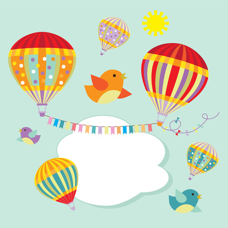 Hot air balloons illustrationのイラスト素材