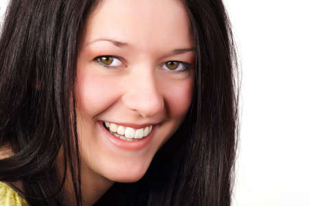 Close-up portrait of happy smiling woman