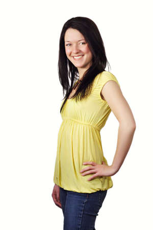 young woman with a nice smile, isolated on whiteの写真素材