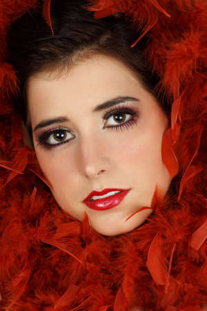 closeup portrait of a young caucasian woman