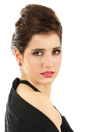 closeup portrait of a young caucasian woman