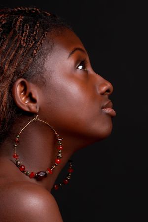 portrait of a beautiful young african womanの写真素材