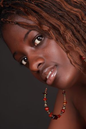 portrait of a beautiful young african womanの写真素材