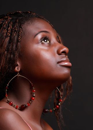 portrait of a beautiful young african womanの写真素材
