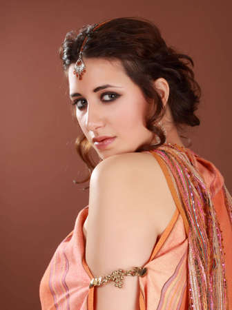 beautiful woman wearing head scarf