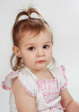 portrait of a cute little preschool girlの写真素材