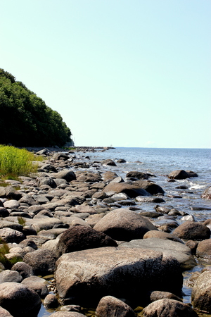 a rocky shore on the Baltic Seaの写真素材