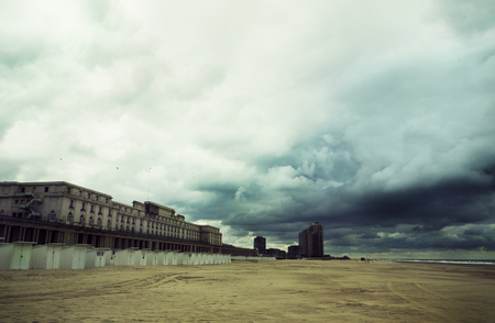 The Royal Galleries on the beach in Oostende, September, Belgiumのeditorial素材