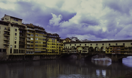 Florence, March 2018, Ponte Vecchio at daytimeのeditorial素材