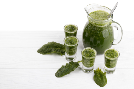 Healthy green smoothie with spinachの写真素材