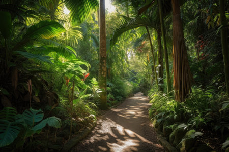 A Path in a tropical forest Generative AIの素材