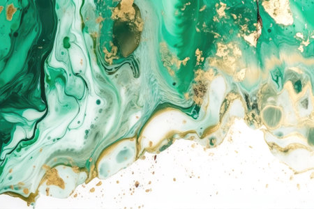 Green watercolor marble texture Generative AI technologyの素材