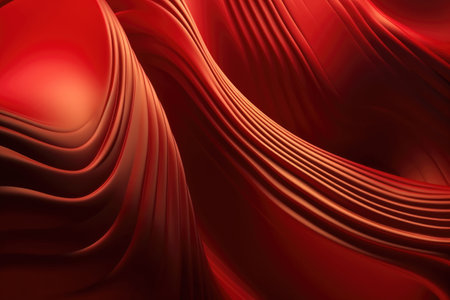 Abstract red wavy background. 3d rendering, 3d illustration.の素材