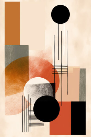 Abstract geometric shapes for wall art Generative AIの素材