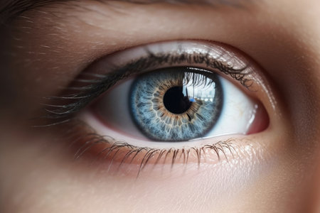 Human blue eye close up Generative AIの素材