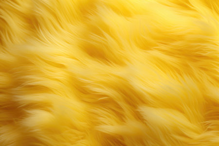 Yellow fluffy fur texture backgroundの素材