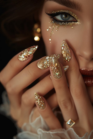 Beautiful nail art close upの素材