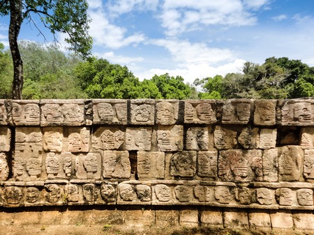 Ancient wall with inscriptions of the Maya