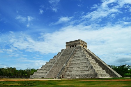 Mayan pyramid of Kukulkan in Mexico, Yucatanの写真素材