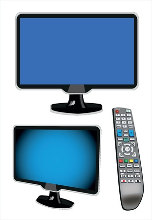 LCD TV with control boardのイラスト素材