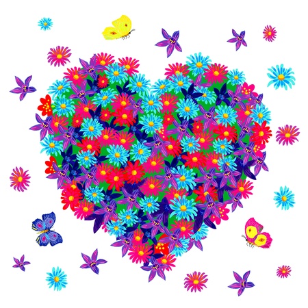 heart of flowersのイラスト素材