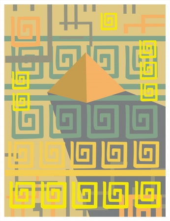 abstract background with Egypt symbolsのイラスト素材