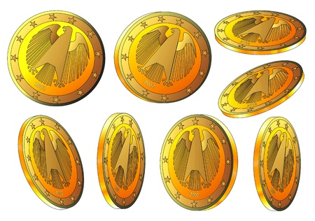 realistic gold dollar with eagleのイラスト素材