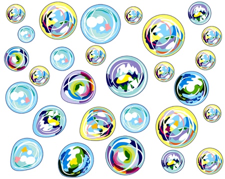 multi-colored bubbles backgroundのイラスト素材