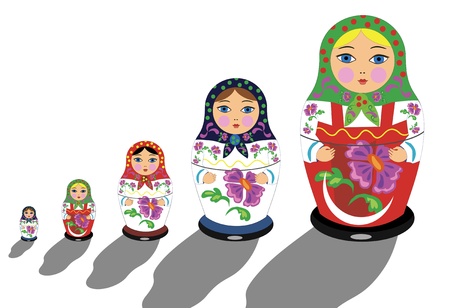  Russian matrioshkaのイラスト素材