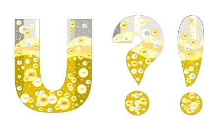 alphabet with bubbles of champagne (U?!)のイラスト素材