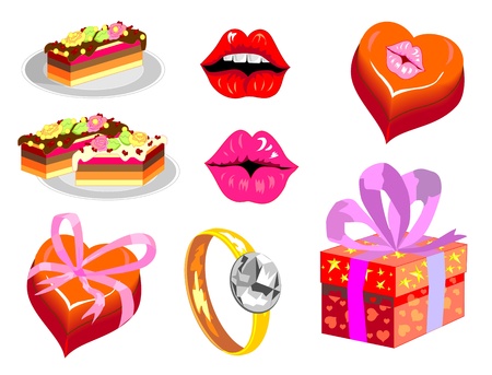 set of isolated images for Valentine s Dayのイラスト素材