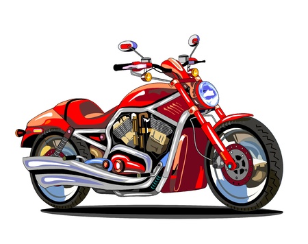 realistic red motorcycle のイラスト素材